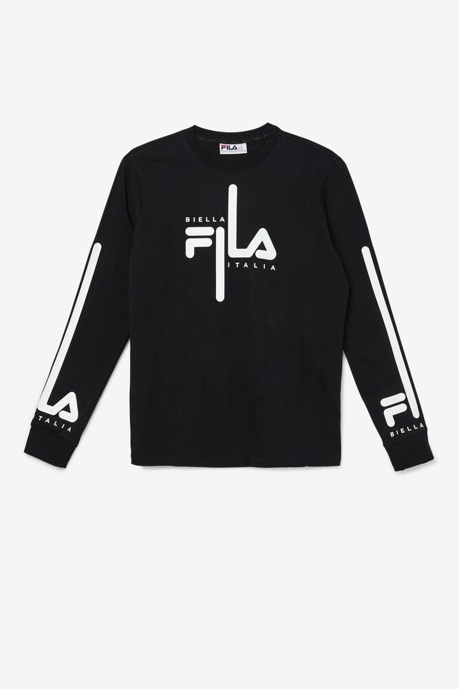 Fila T-Shirt Herre Sort Martino Lang Ærme URS-129783